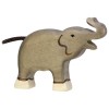 Holztiger Elefant  klein  Rüssel hoch