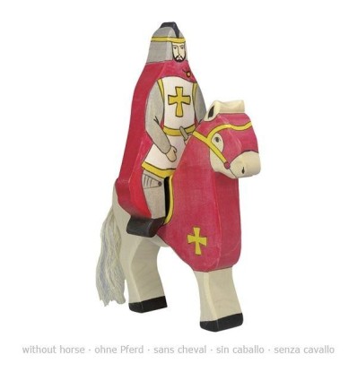 Holztiger Roter Ritter mit Mantel  reitend (ohne Pferd)