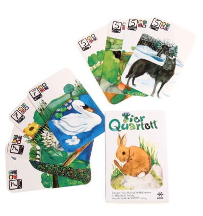 Kraul Kinder Kartenspiel Tierquartett-Öko Spielzeug-Naturspielzeug