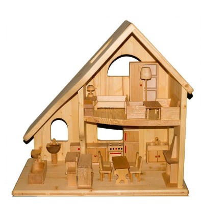 großes Puppenhaus - Massivholz-Öko Spielzeug-Holzspielzeug