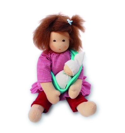 Nanchen Mama mit Baby im Tragetuch-Öko Spielzeug-Naturspielzeug